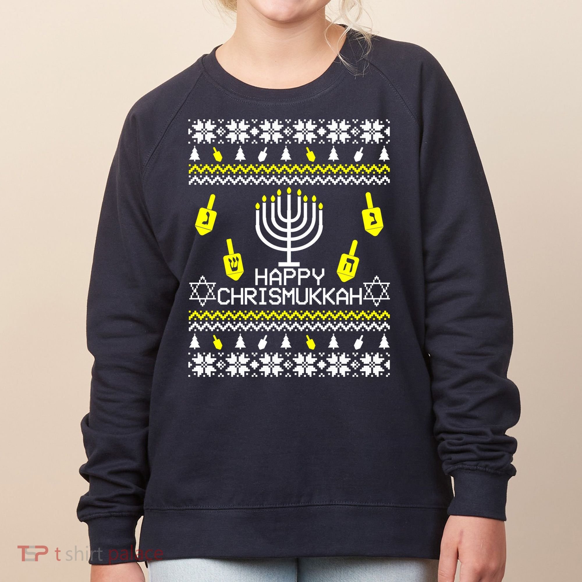 Happy Chrismukkah Hanukkah Ugly Christmas Women's Sweatshirt