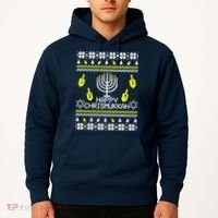 Happy Chrismukkah Hanukkah Ugly Christmas Hoodie thumb 2