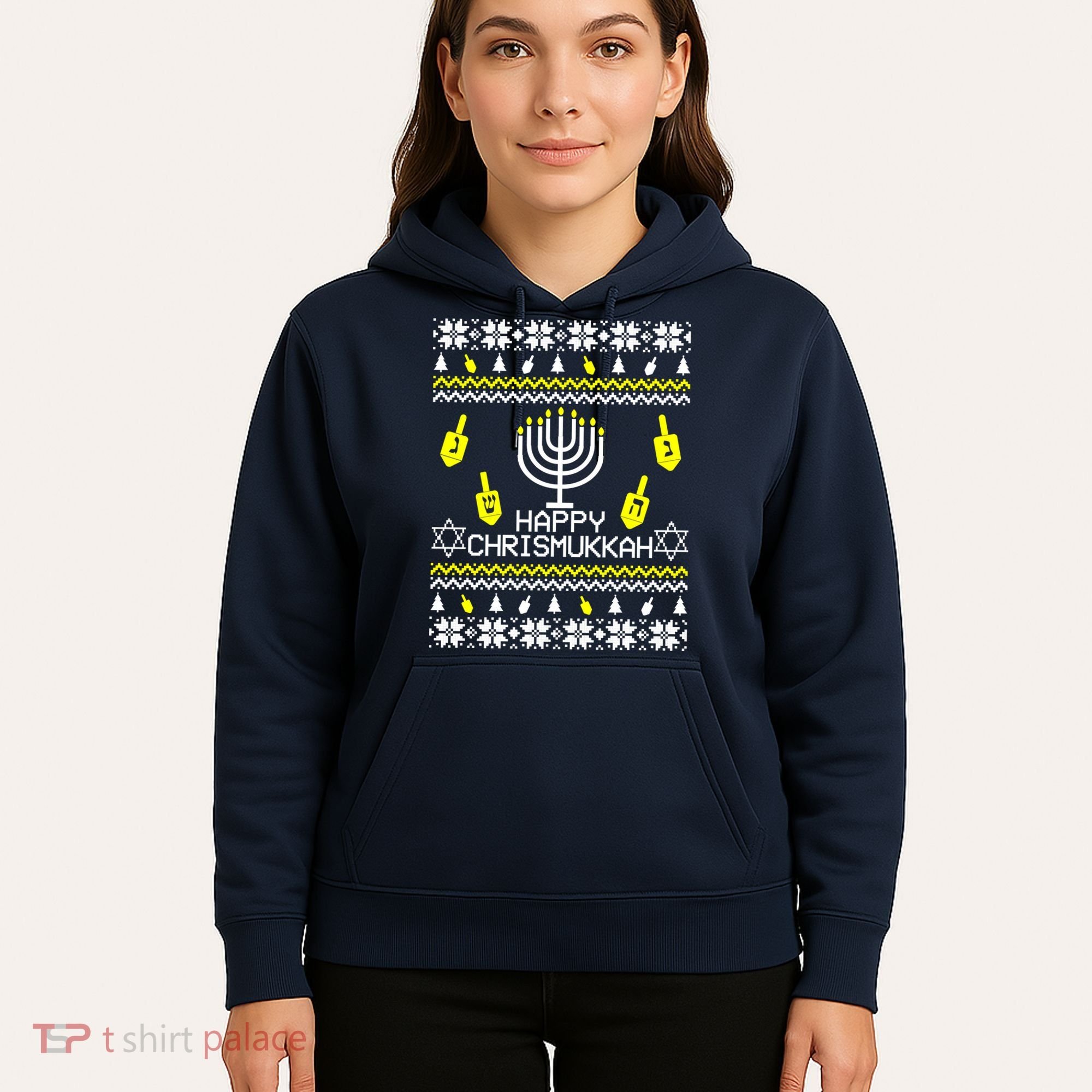 Happy Chrismukkah Hanukkah Ugly Christmas Hoodie