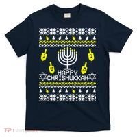 Happy Chrismukkah Hanukkah Ugly Christmas T-Shirt thumb 0