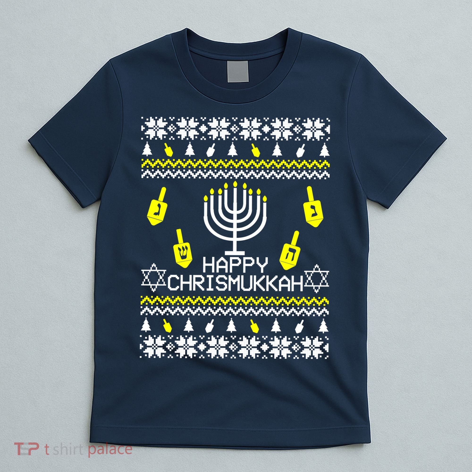 Happy Chrismukkah Hanukkah Ugly Christmas T-Shirt