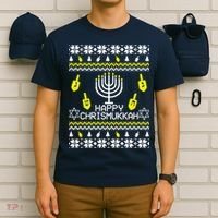 Happy Chrismukkah Hanukkah Ugly Christmas T-Shirt thumb 6