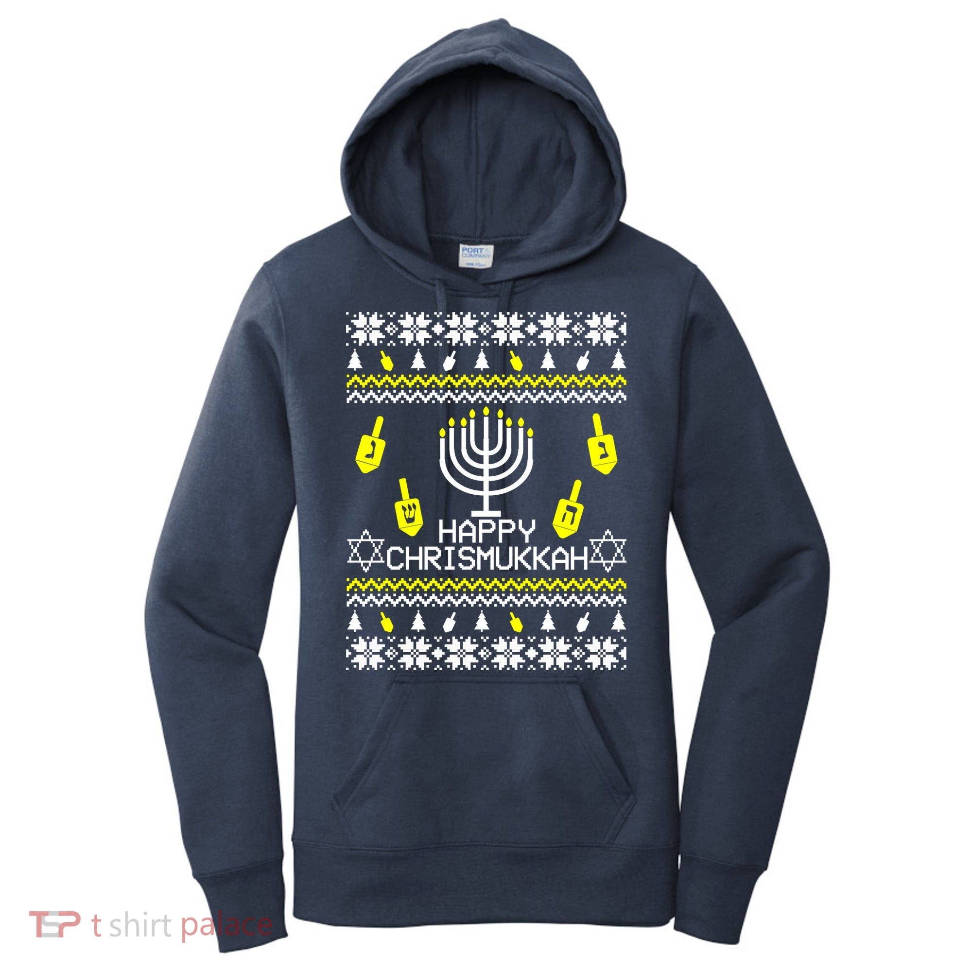 Happy Chrismukkah Hanukkah Ugly Christmas Women's Hoodie