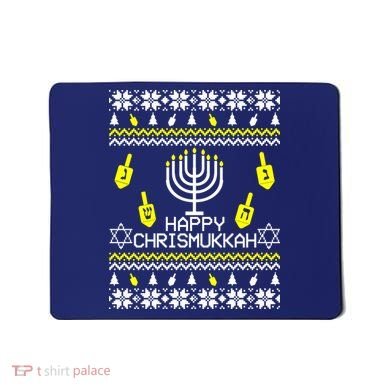 Happy Chrismukkah Hanukkah Ugly Christmas Mousepad