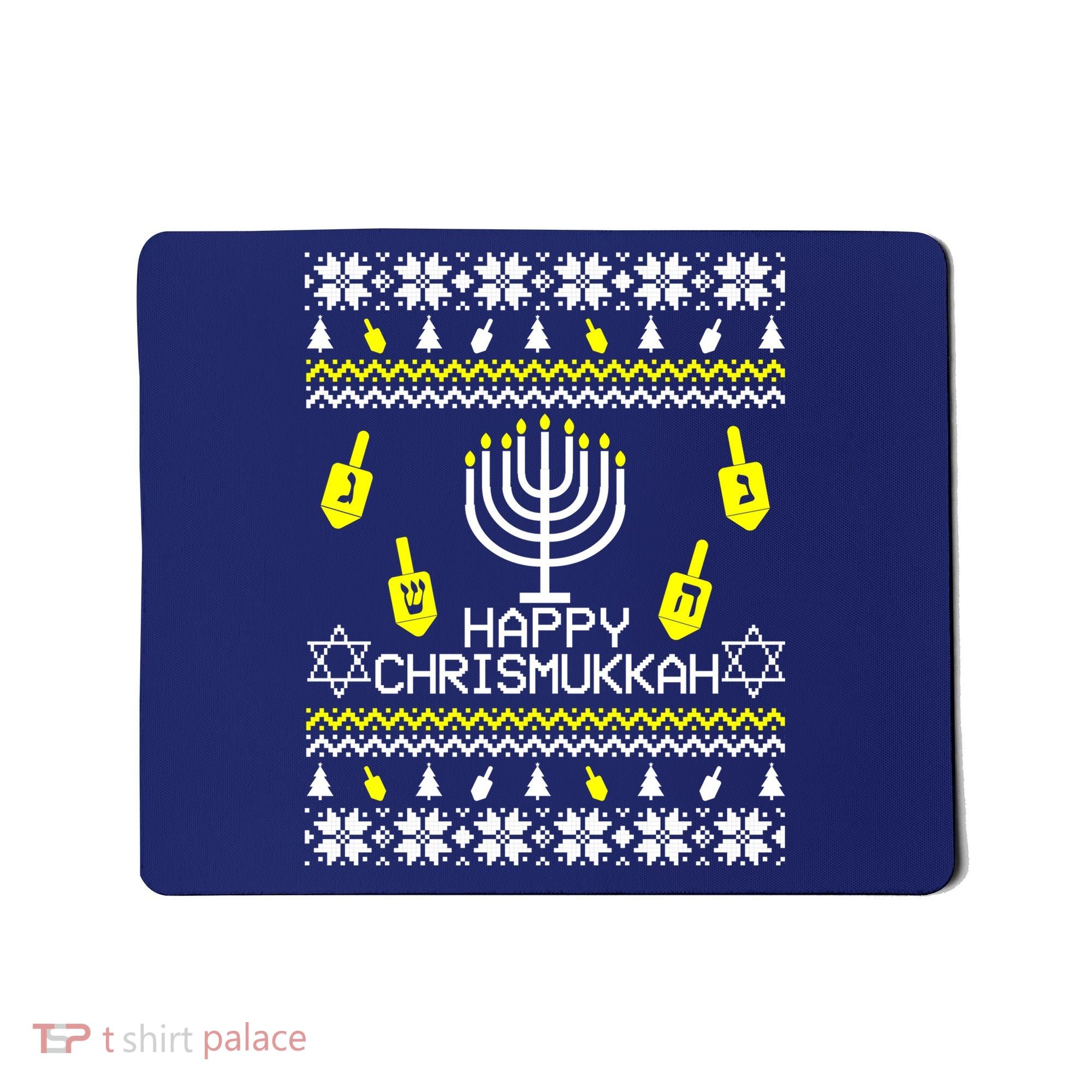 Happy Chrismukkah Hanukkah Ugly Christmas Mousepad