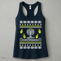 Happy Chrismukkah Hanukkah Ugly Christmas Women's Tank Top thumb 3