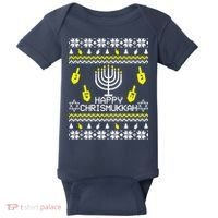 Happy Chrismukkah Hanukkah Ugly Christmas Baby Bodysuit thumb 0