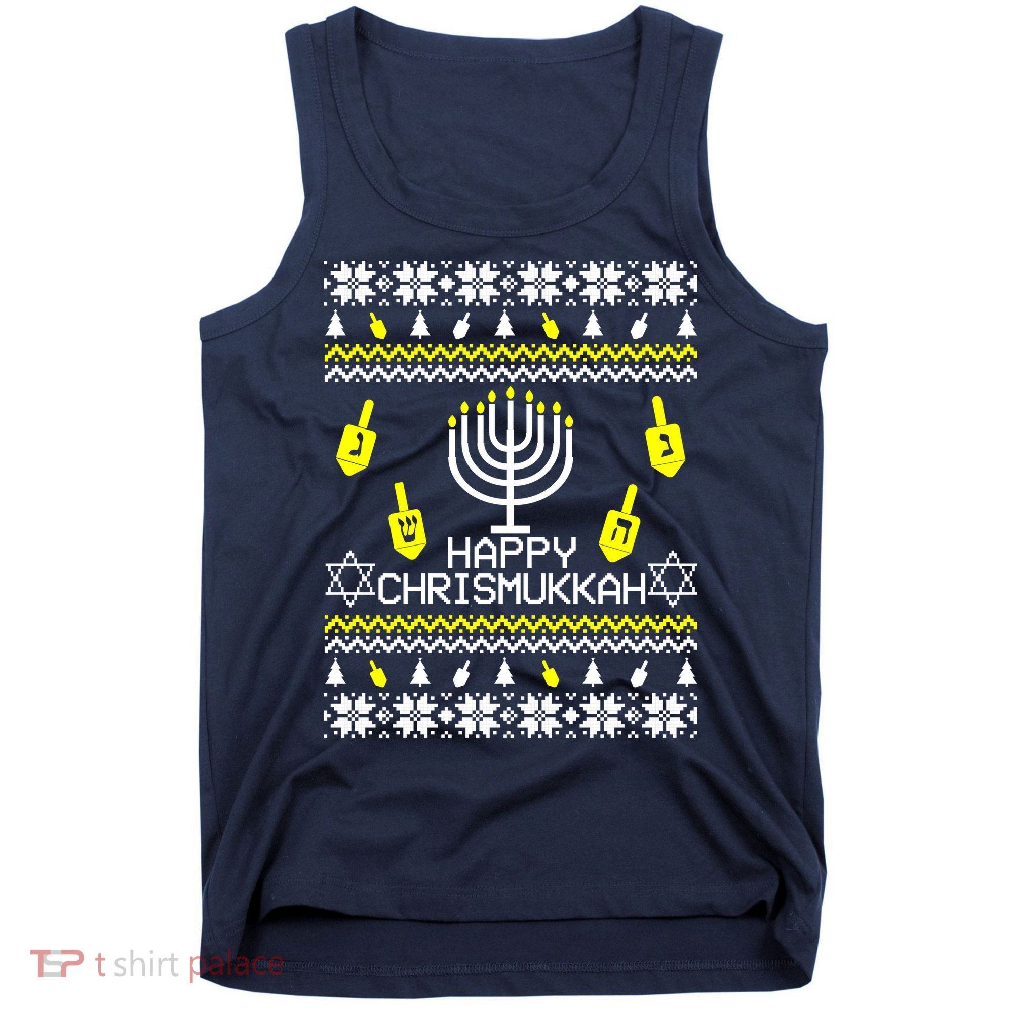 Happy Chrismukkah Hanukkah Ugly Christmas Tank Top