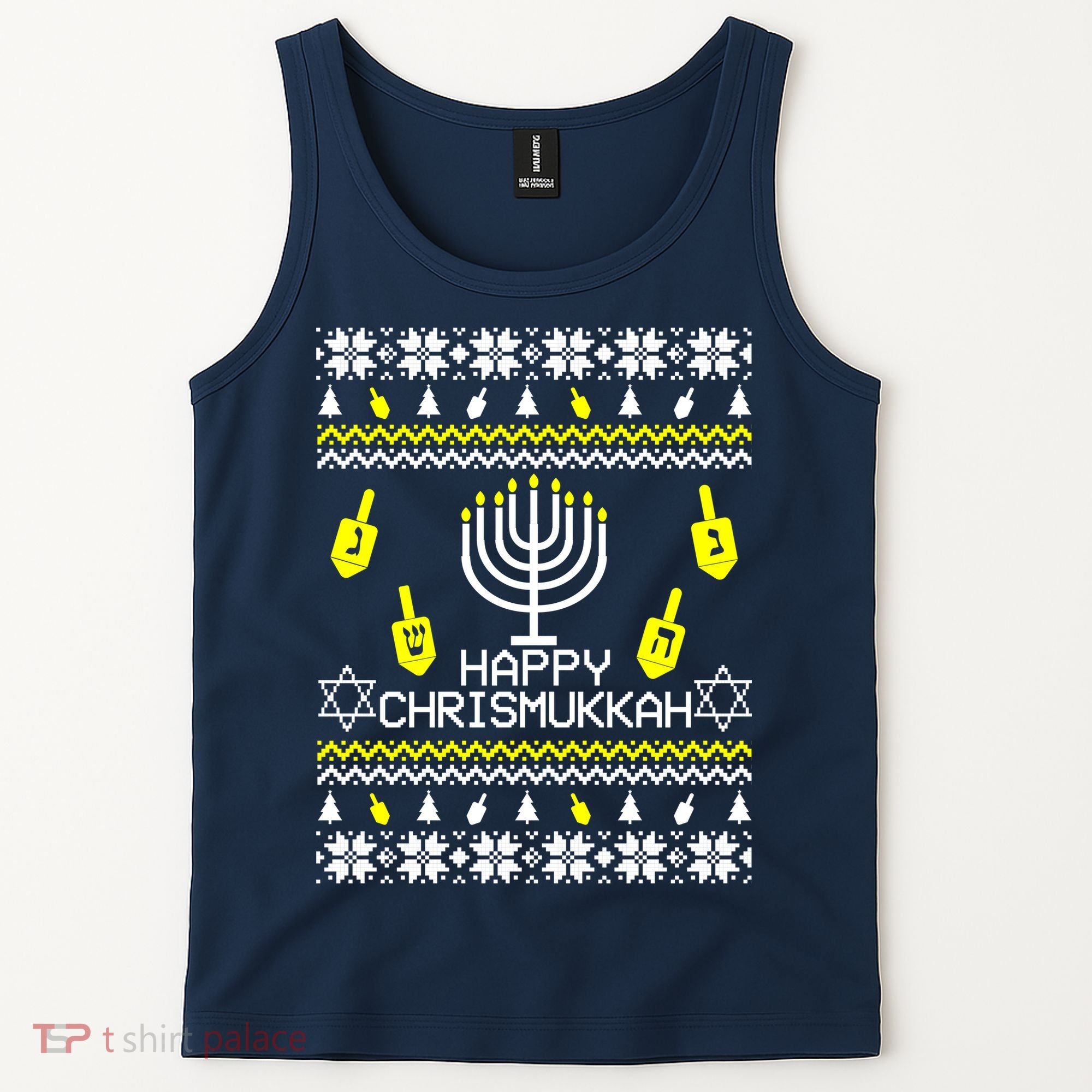 Happy Chrismukkah Hanukkah Ugly Christmas Tank Top