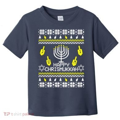 Happy Chrismukkah Hanukkah Ugly Christmas Toddler T-Shirt