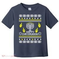 Happy Chrismukkah Hanukkah Ugly Christmas Toddler T-Shirt thumb 0