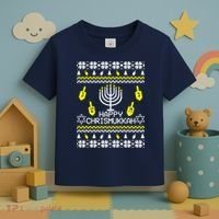 Happy Chrismukkah Hanukkah Ugly Christmas Toddler T-Shirt thumb 3