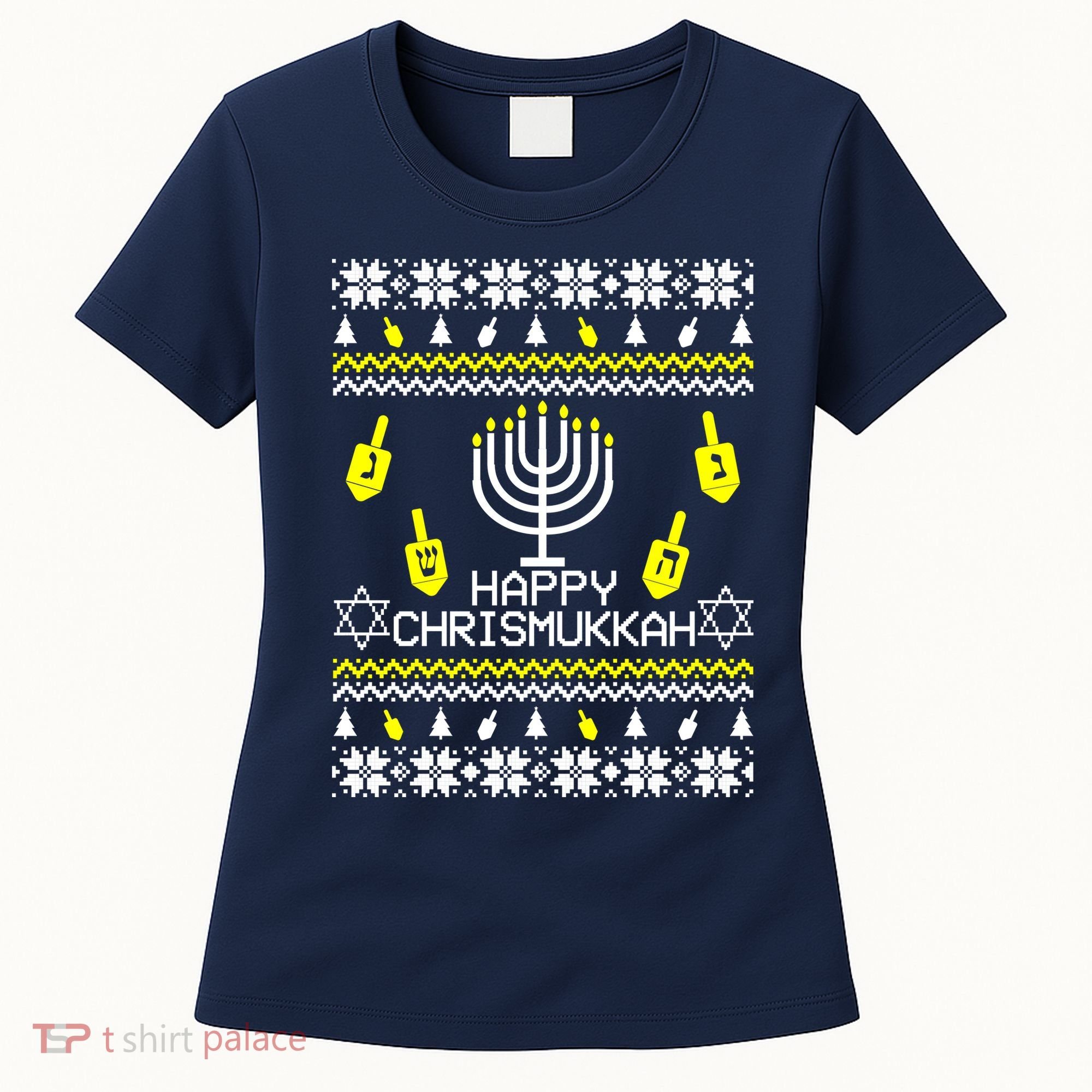 Happy Chrismukkah Hanukkah Ugly Christmas Women's T-Shirt