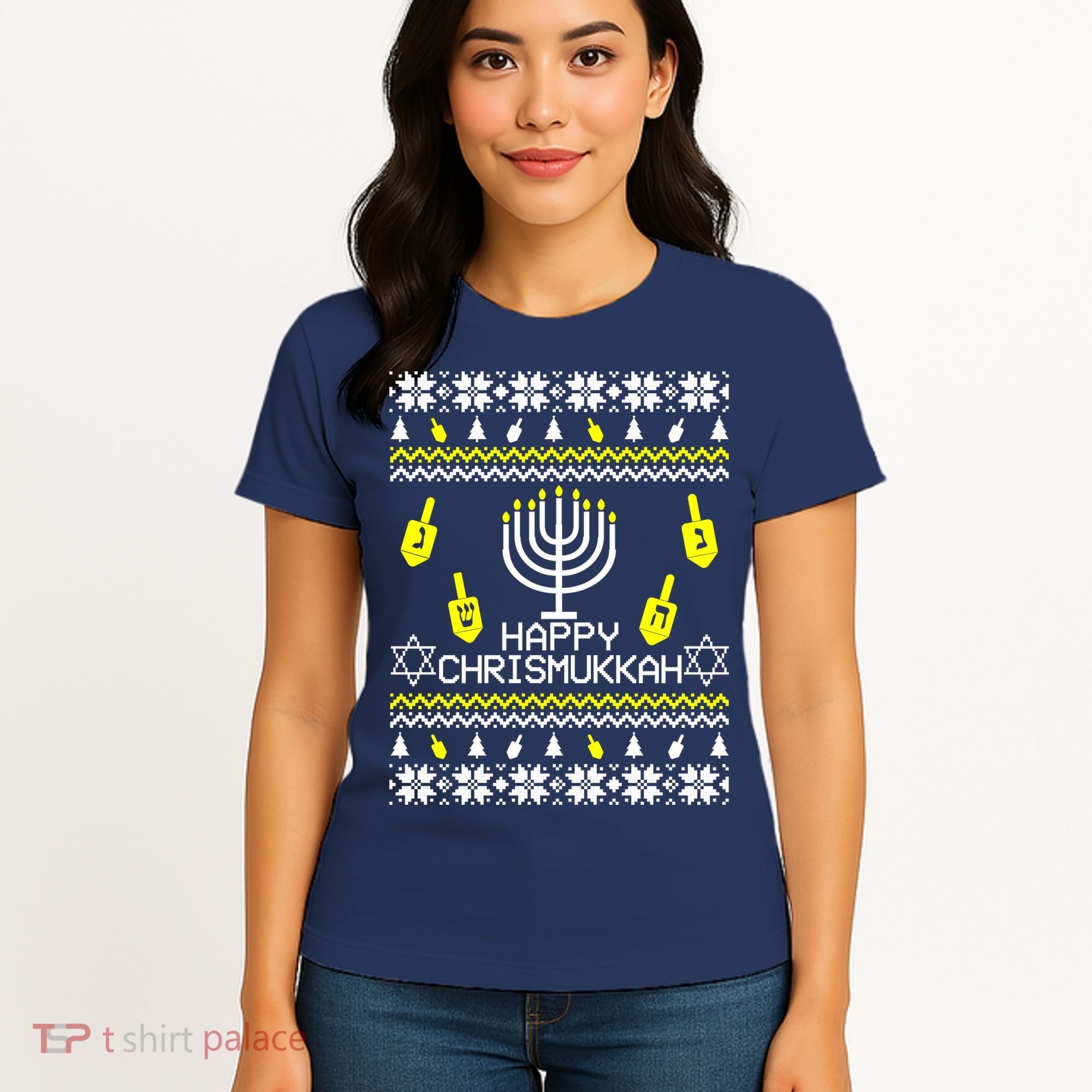 Happy Chrismukkah Hanukkah Ugly Christmas Women's T-Shirt