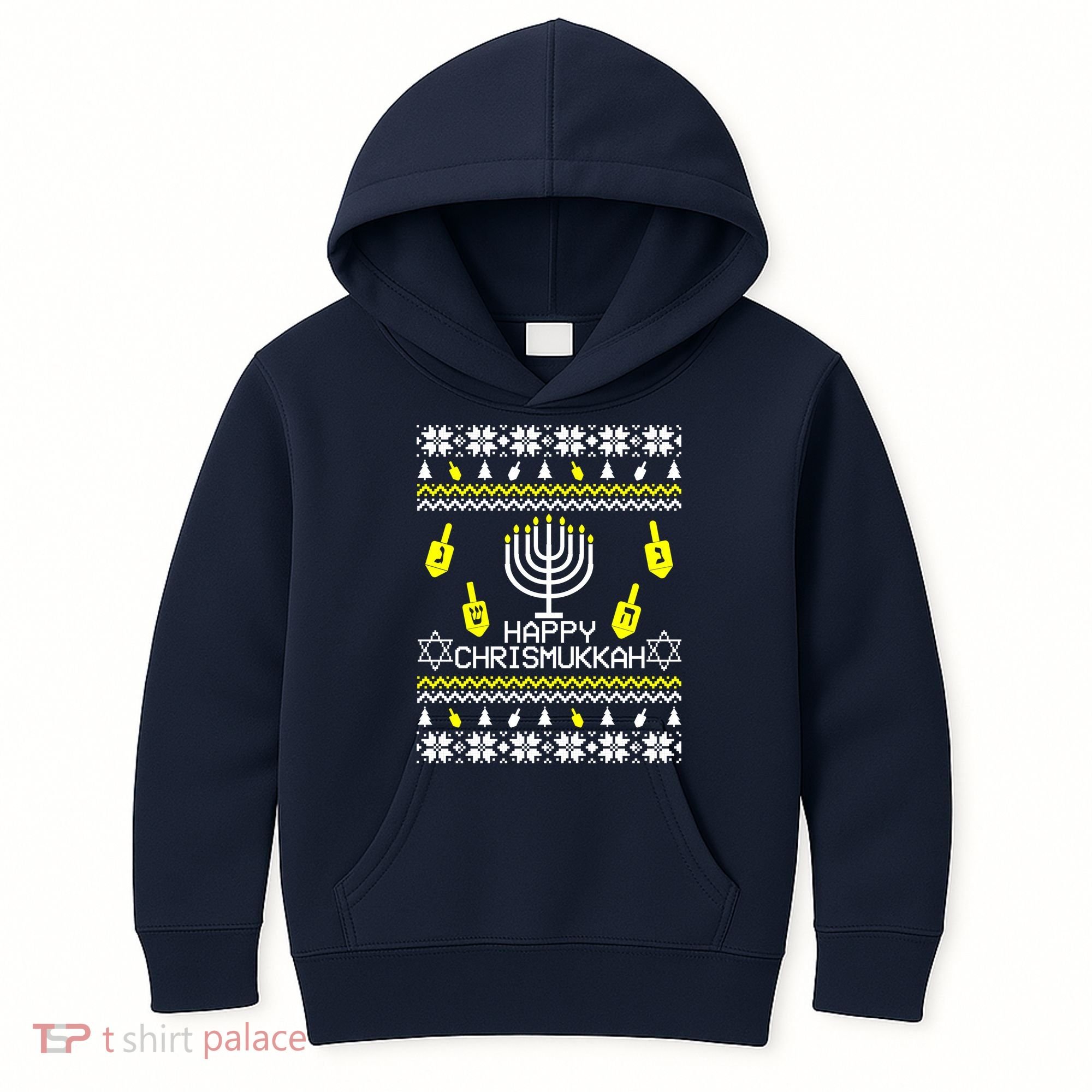 Happy Chrismukkah Hanukkah Ugly Christmas Kids Hoodie