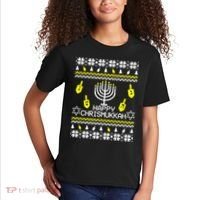 Happy Chrismukkah Hanukkah Ugly Christmas Kids T-Shirt thumb 2