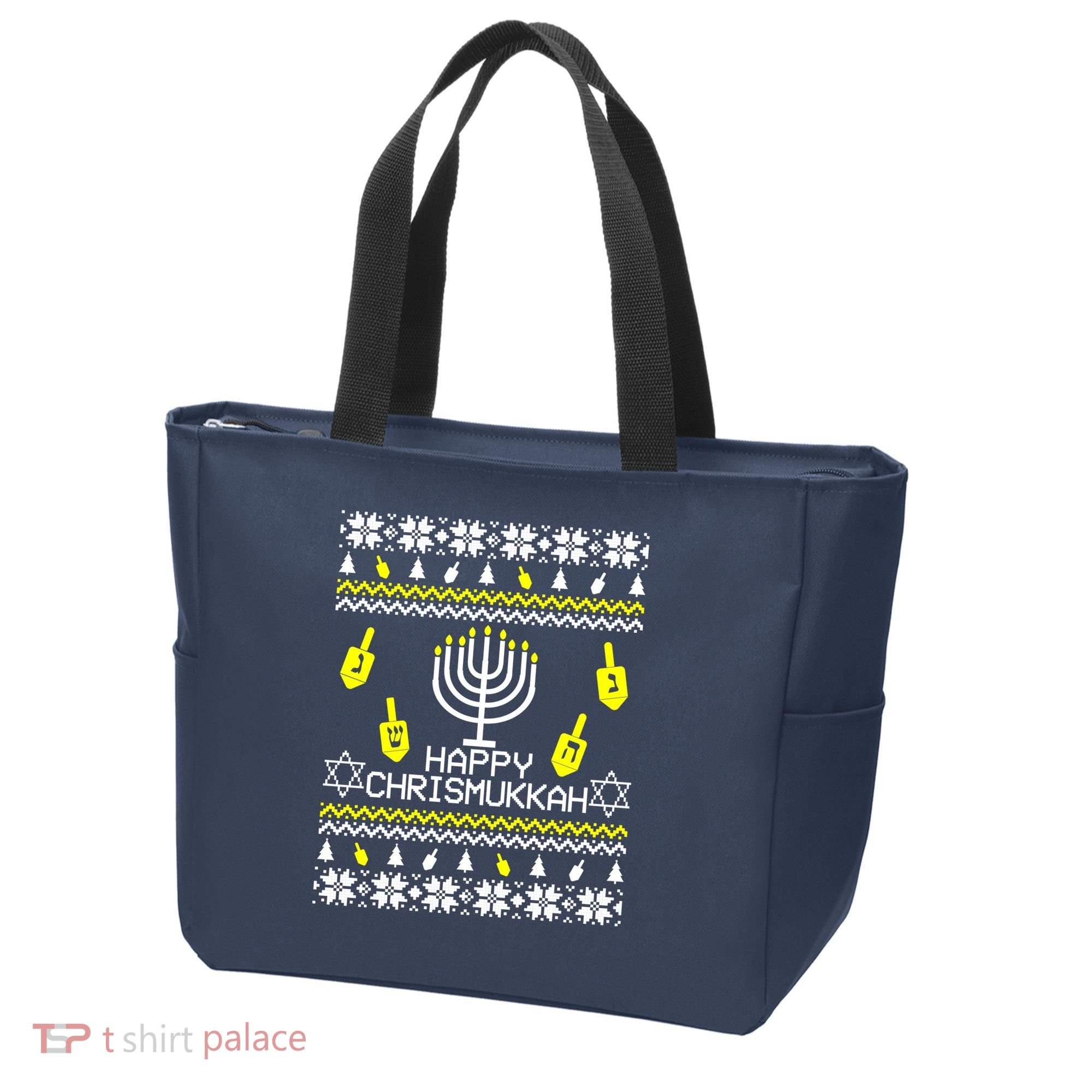 Happy Chrismukkah Hanukkah Ugly Christmas Tote Bag