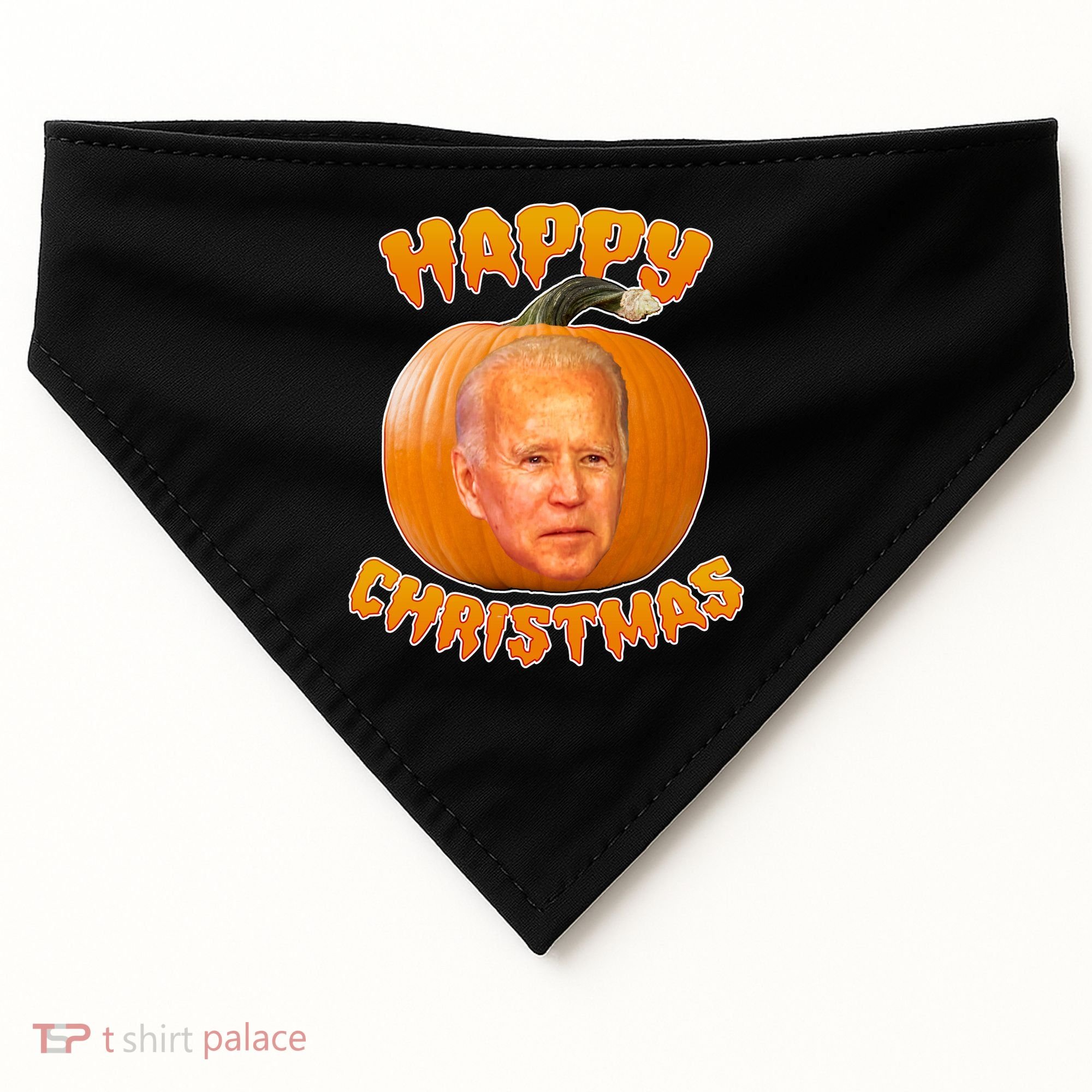 Happy Christmas Joe Biden Halloween Pro Trump  USA-Made Doggie Bandana