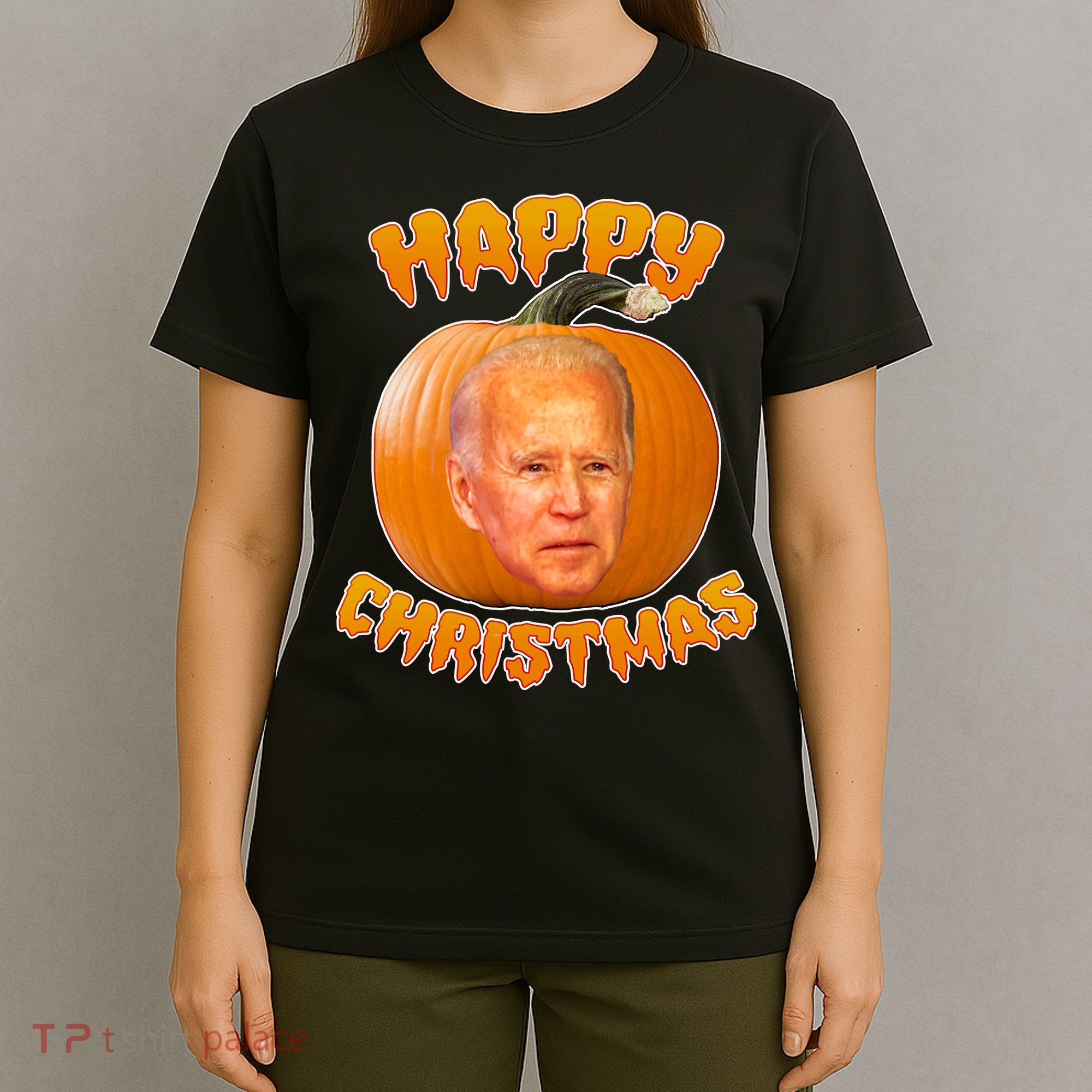 Happy Christmas Joe Biden Halloween Pro Trump  T-Shirt