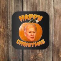 Happy Christmas Joe Biden Halloween Pro Trump  Coaster thumb 0