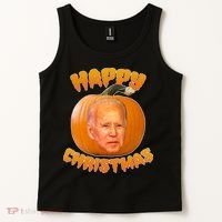 Happy Christmas Joe Biden Halloween Pro Trump  Tank Top thumb 2