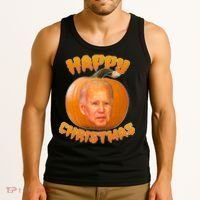 Happy Christmas Joe Biden Halloween Pro Trump  Tank Top thumb 3