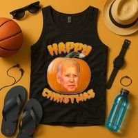 Happy Christmas Joe Biden Halloween Pro Trump  Tank Top thumb 4