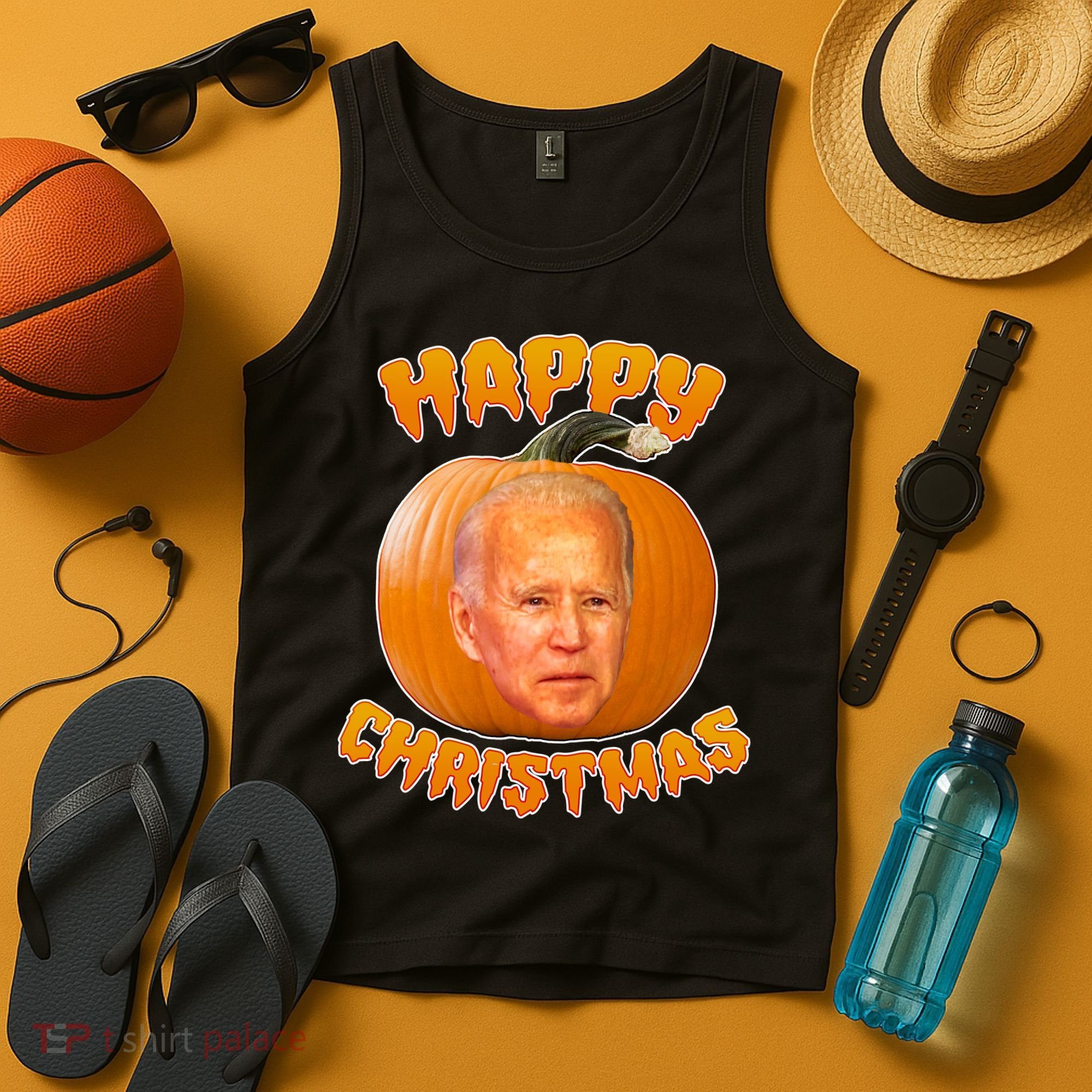 Happy Christmas Joe Biden Halloween Pro Trump  Tank Top