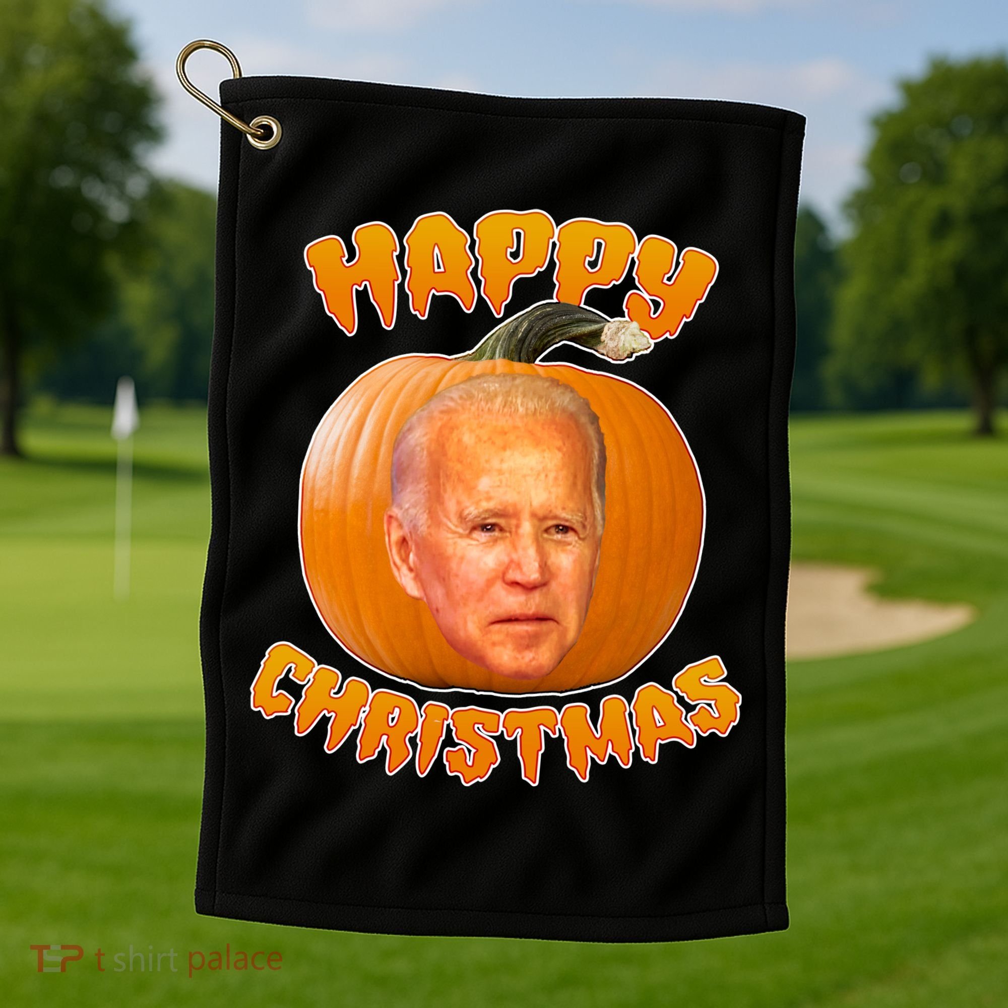 Happy Christmas Joe Biden Halloween Pro Trump  Golf Towel