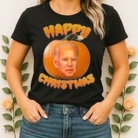 Happy Christmas Joe Biden Halloween Pro Trump  Women's T-Shirt thumb 2