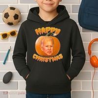 Happy Christmas Joe Biden Halloween Pro Trump  Kids Hoodie thumb 2
