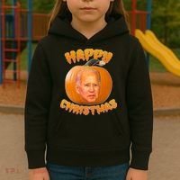 Happy Christmas Joe Biden Halloween Pro Trump  Kids Hoodie thumb 3