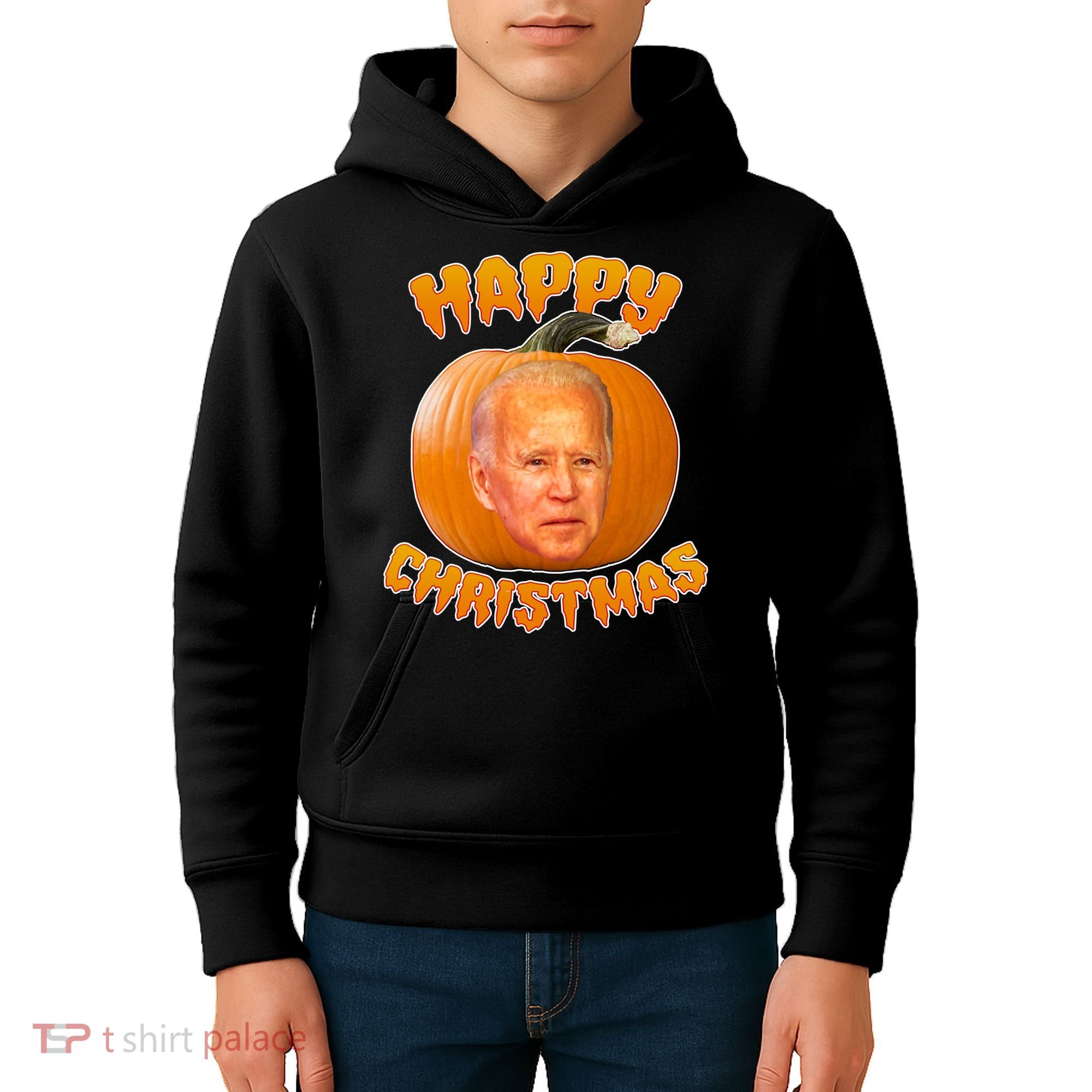 Happy Christmas Joe Biden Halloween Pro Trump  Kids Hoodie