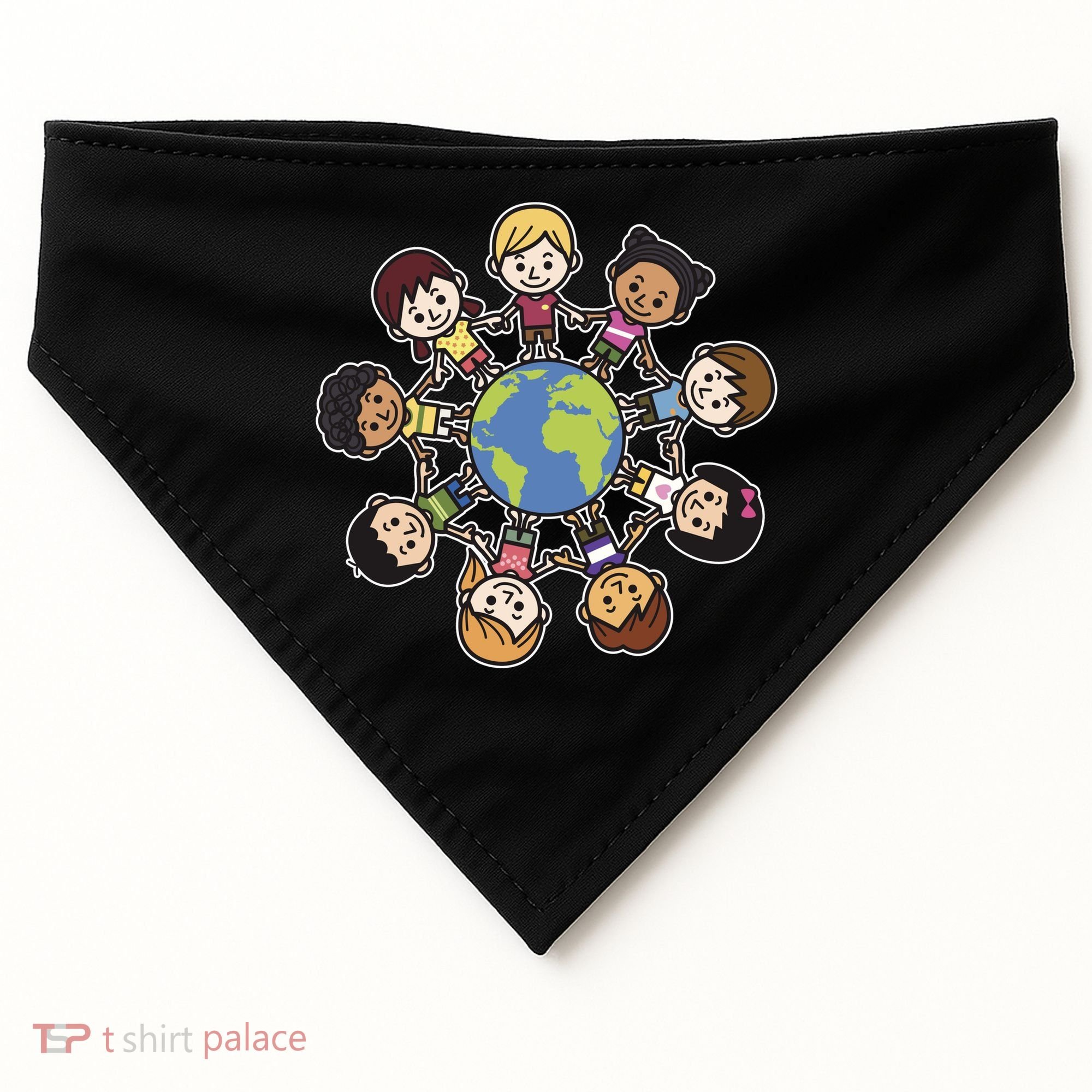 Happy Earth Day Children Around The World USA-Made Doggie Bandana