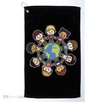 Happy Earth Day Children Around The World Golf Towel thumb 0