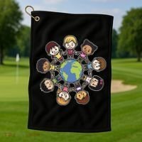 Happy Earth Day Children Around The World Golf Towel thumb 1
