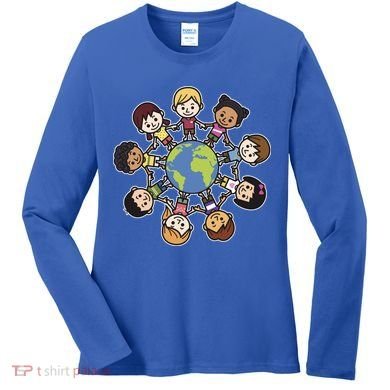 Happy Earth Day Children Around The World Women's Long Sleeve Shirt