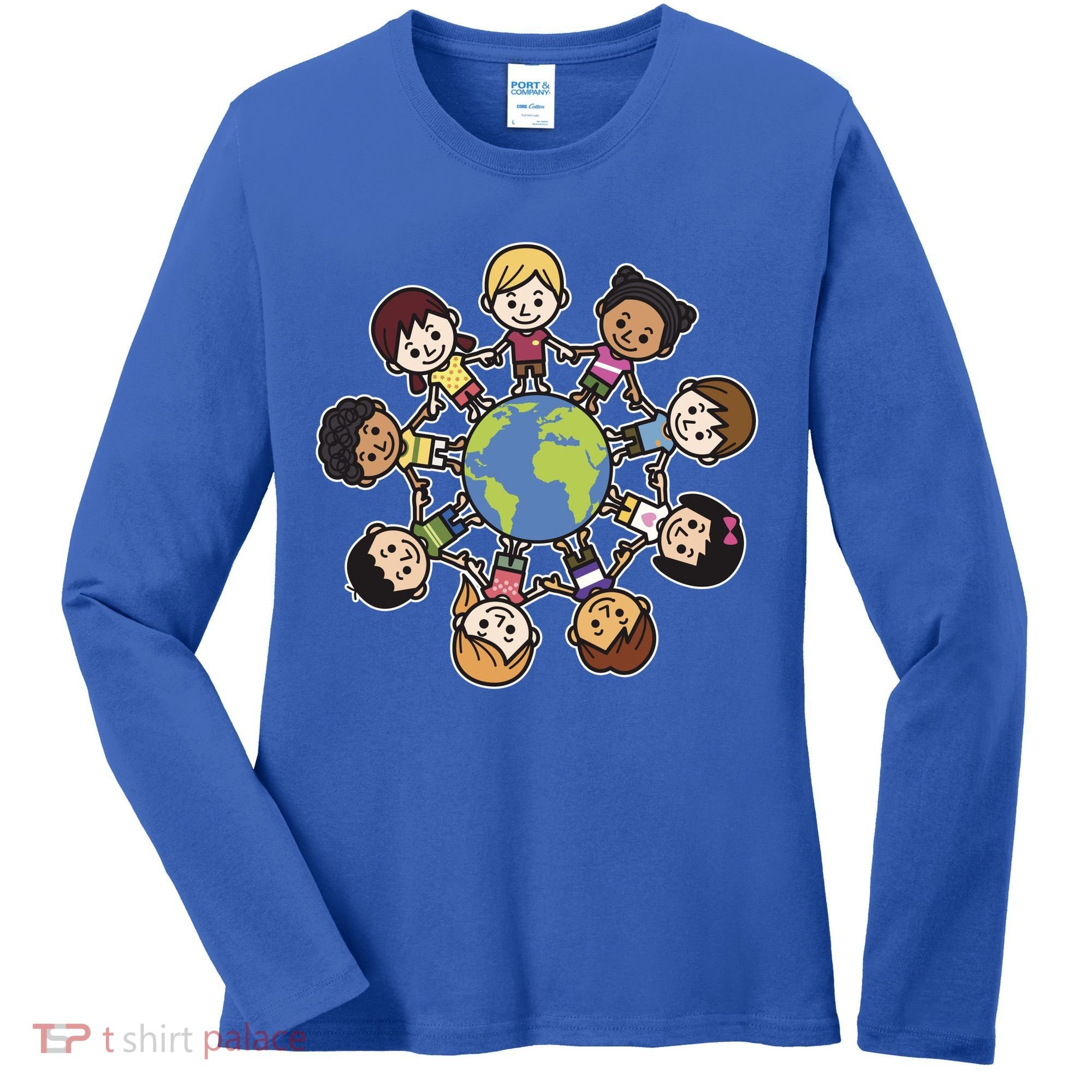 Happy Earth Day Children Around The World Women's Long Sleeve Shirt