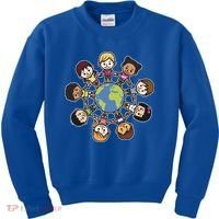 Happy Earth Day Children Around The World Kids Sweatshirt thumb 0