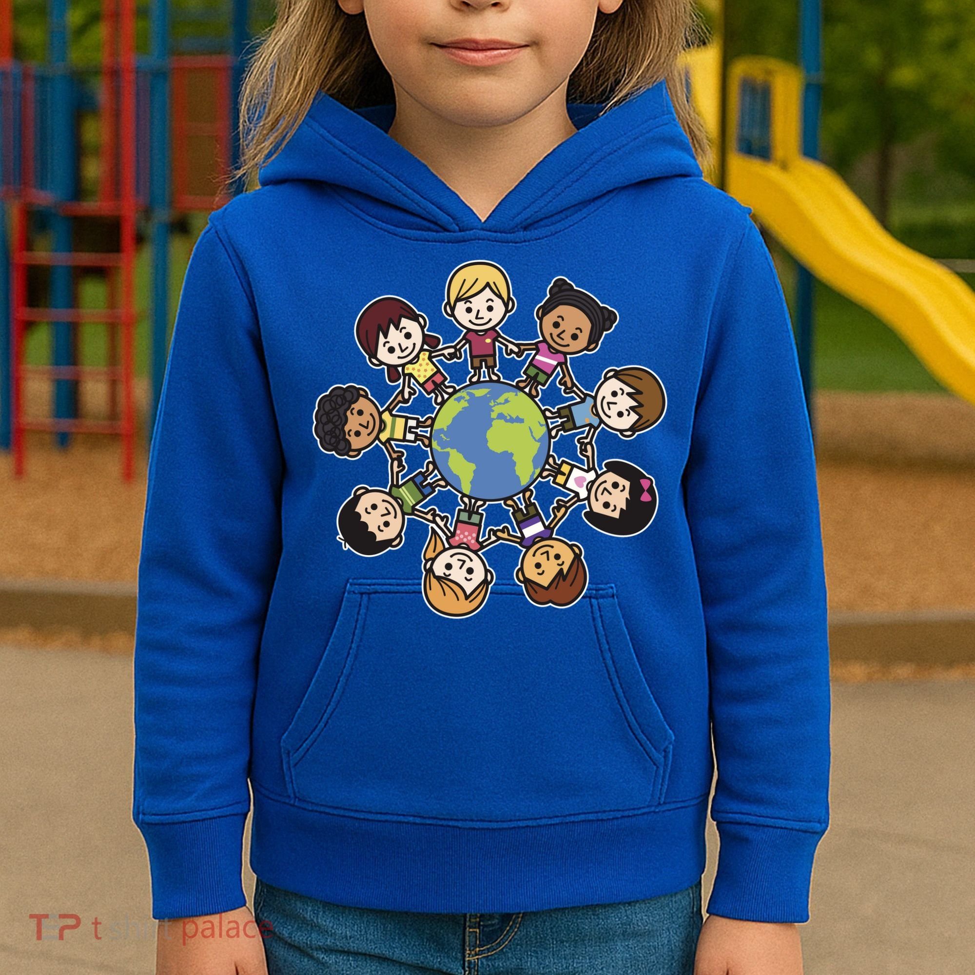 Happy Earth Day Children Around The World Kids Hoodie