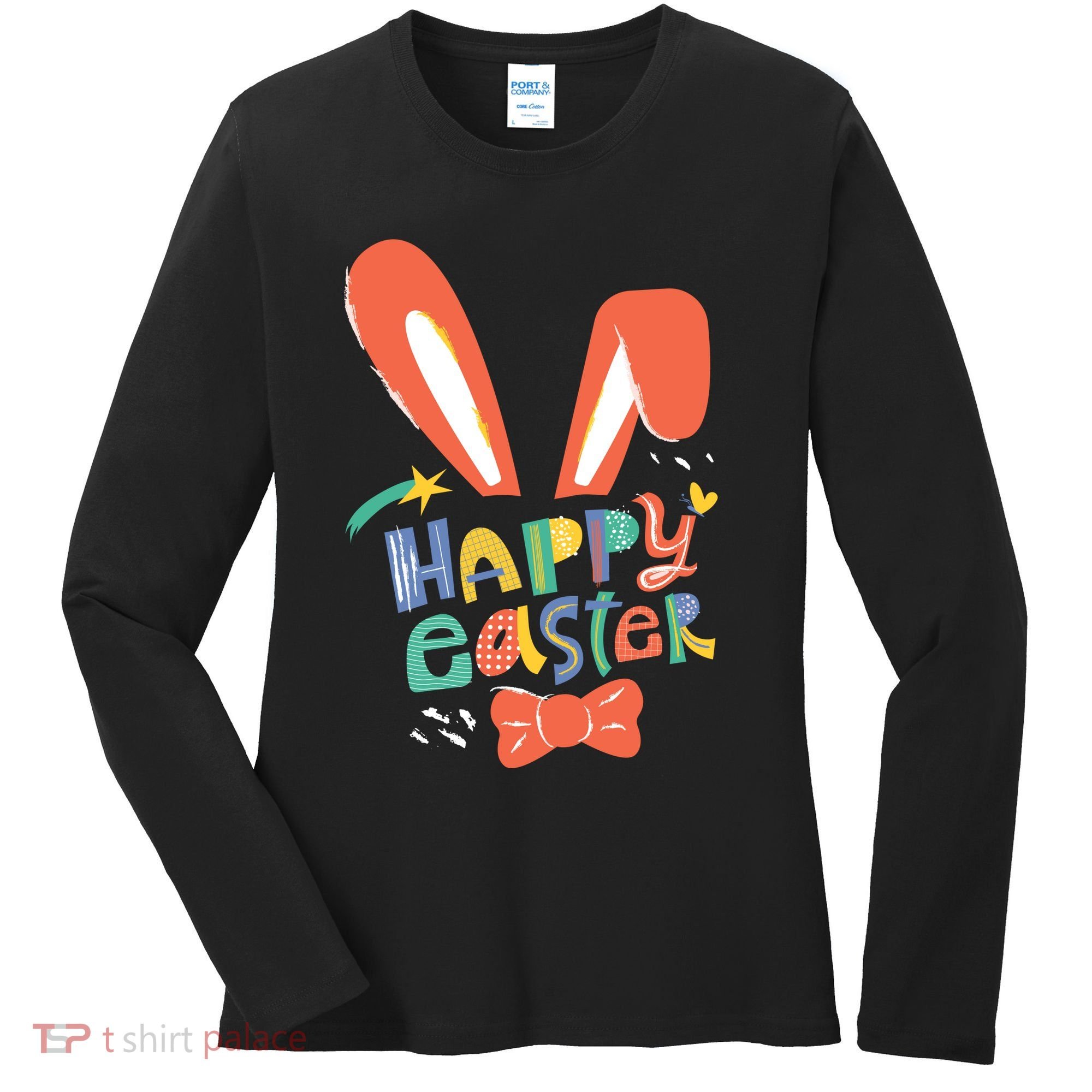 Happy Easter Bow  Women's Long Sleeve Shirt