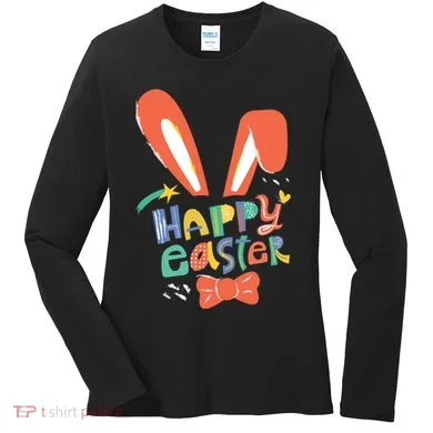 Happy Easter Bow  Women's Long Sleeve Shirt