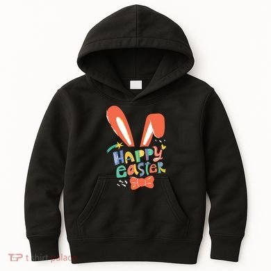 Happy Easter Bow  Kids Hoodie