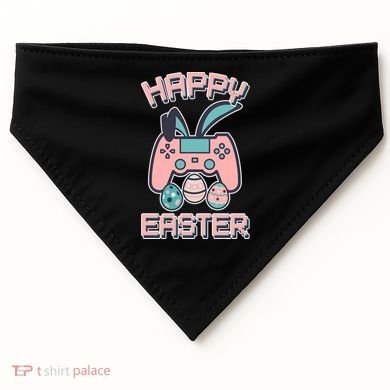 Happy Easter Bunny Game Controller USA-Made Doggie Bandana