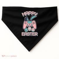 Happy Easter Bunny Game Controller USA-Made Doggie Bandana thumb 0