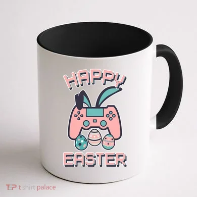Happy Easter Bunny Game Controller Coffee Mug back
