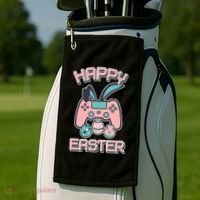 Happy Easter Bunny Game Controller Golf Towel thumb 2