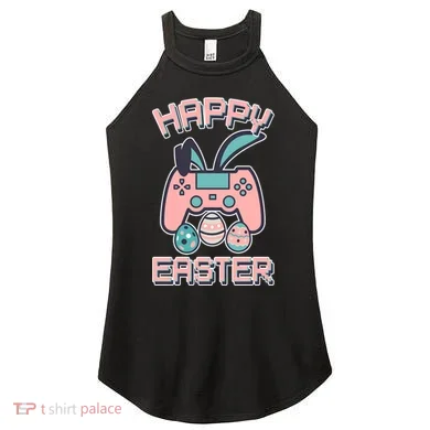 Happy Easter Bunny Game Controller Women's Perfect Tri Rocker Tank
