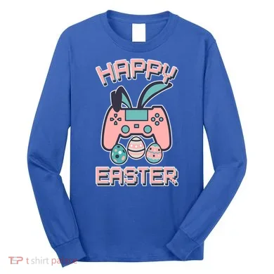 Happy Easter Bunny Game Controller Long Sleeve Shirt