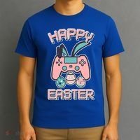 Happy Easter Bunny Game Controller T-Shirt thumb 3